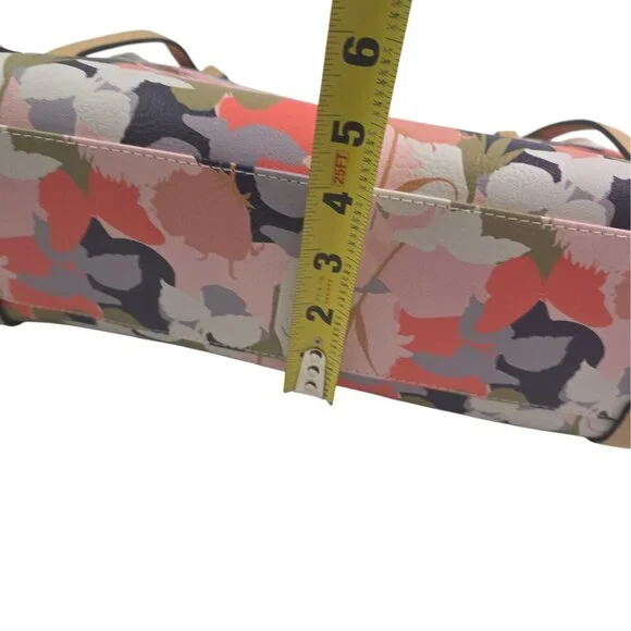 Tahari Mackenzie Vegan Leather Zipper Close Floral Butterfly Tote Bag Purse NWT - Picture 8 of 15